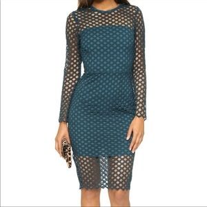 SAYLOR Teal and Black Mesh Dress